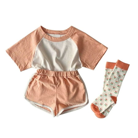 

Boys Sweat Suits 7-8 Bow Tie Outfits 4t Baby Girls Boys Cotton Summer Patchwork Color Block Short Sleeve Tshirt Short Pants Set Outfits Baby Clothe Gift Set