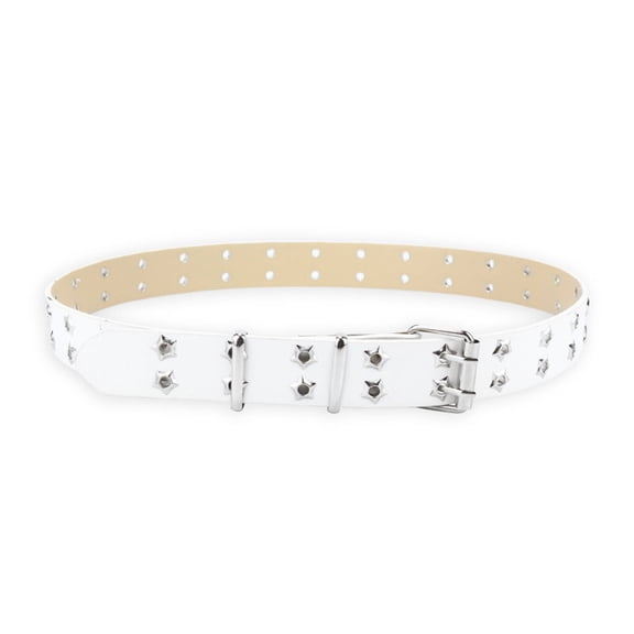 AUQ Belt,Punk Rock Style Belts for Women,Y2k Inspired for Bold Fashion Western Outfit for Women,White,43in