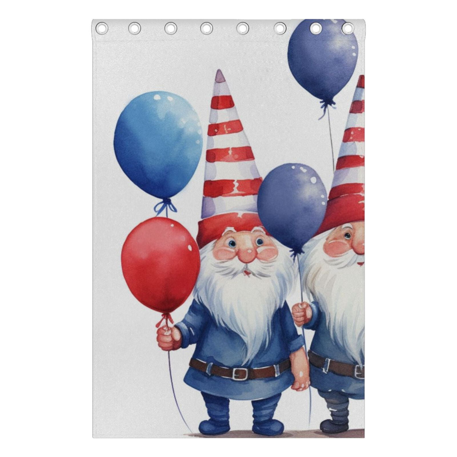 Gnomes Balloons Christmas Black Out Curtains 72 Inch Length Curtains for Sliding Glass Doors Bedroom Living Room 2 Pack