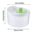 thumbnail image 3 of Ovzne Salad Spinner Lettuce Dryer, One-handed Easy Press Large Vegetable Dryer Salad Mixer with Retractable Pusher and Brake Button for Greens, Herbs, Berries, Fruits, 6.3 QT, 3 of 9