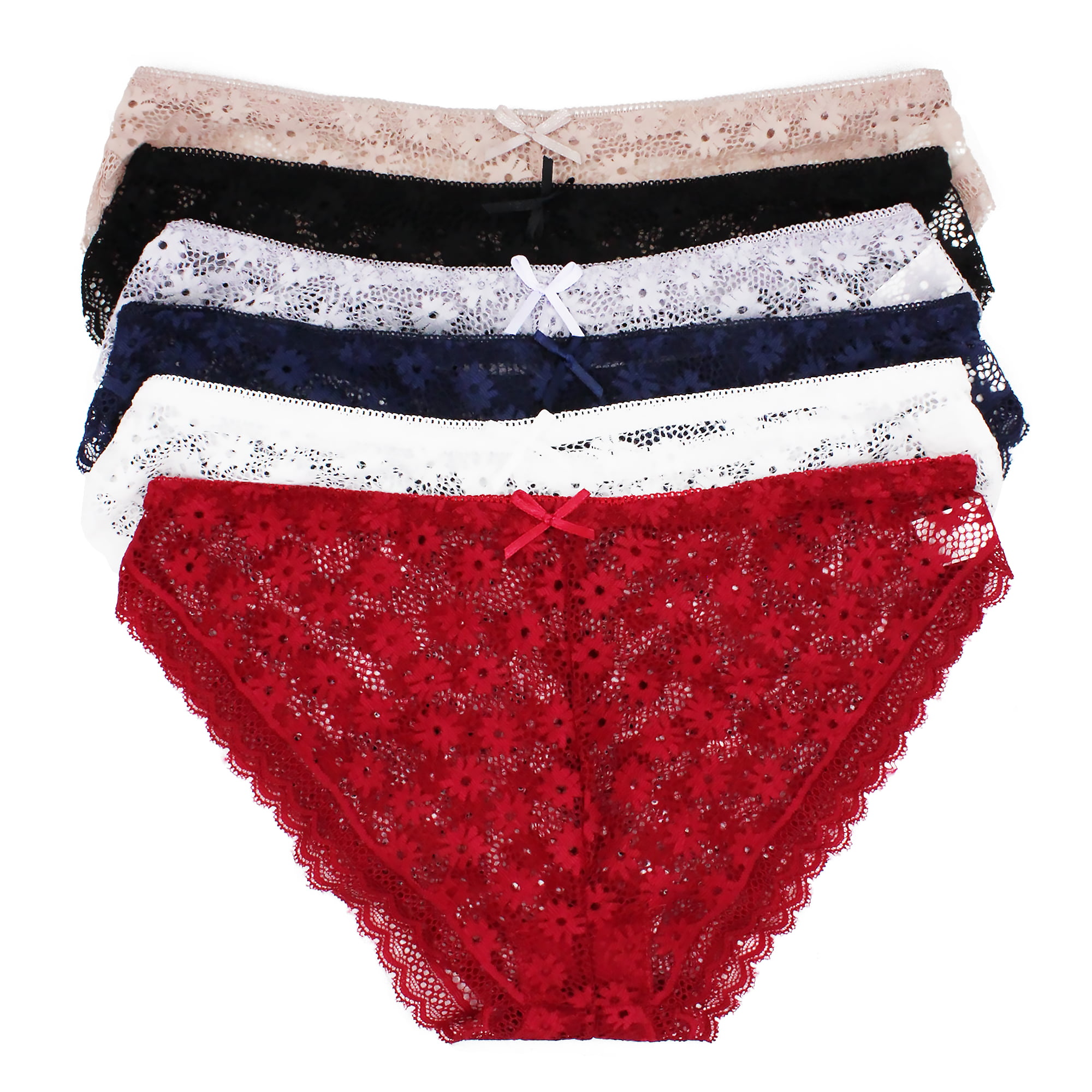 Femina Low Rise Cotton/Spandex Thong Panties Set of 6 Junior Size X-Large 