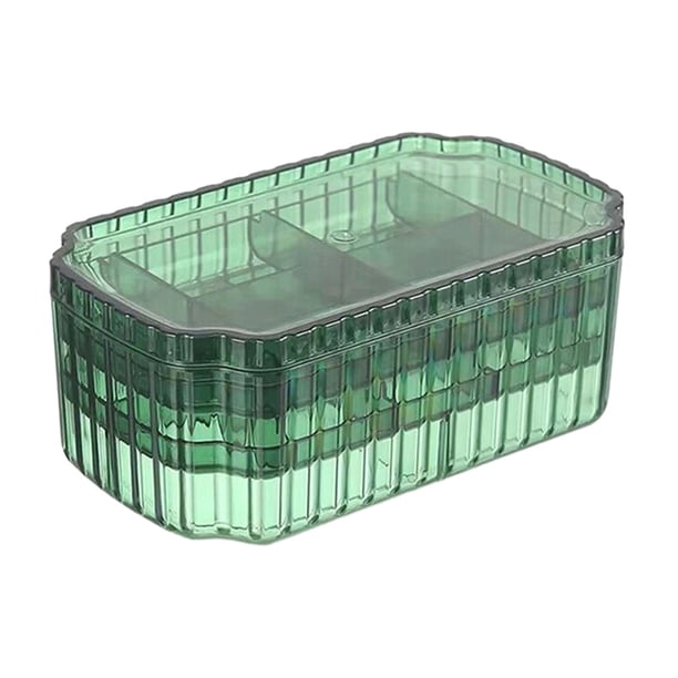 Caja de almacenamiento de joyas Yinane organizador de joyas de 3 capas multifuncional Verde