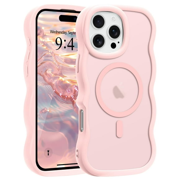 Funda Pepmune para iPhone 16 Pro Max rosa translúcido