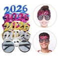 thumbnail image 3 of 4 gafas de plástico 2026: gafas de sol con purpurina para Año Nuevo 2026, gafas de graduación, accesorios para fotomatón., 3 of 8