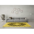 thumbnail image 3 of Ahgly Company Indoor Square Medallion Yellow Traditional Area Rugs, 6' Square, 3 of 4