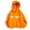 Orange, variant on Little Girls Fall Winter Hoodie Hearts Print Cozy Hooded Sweatshirt, Sizes 5-6