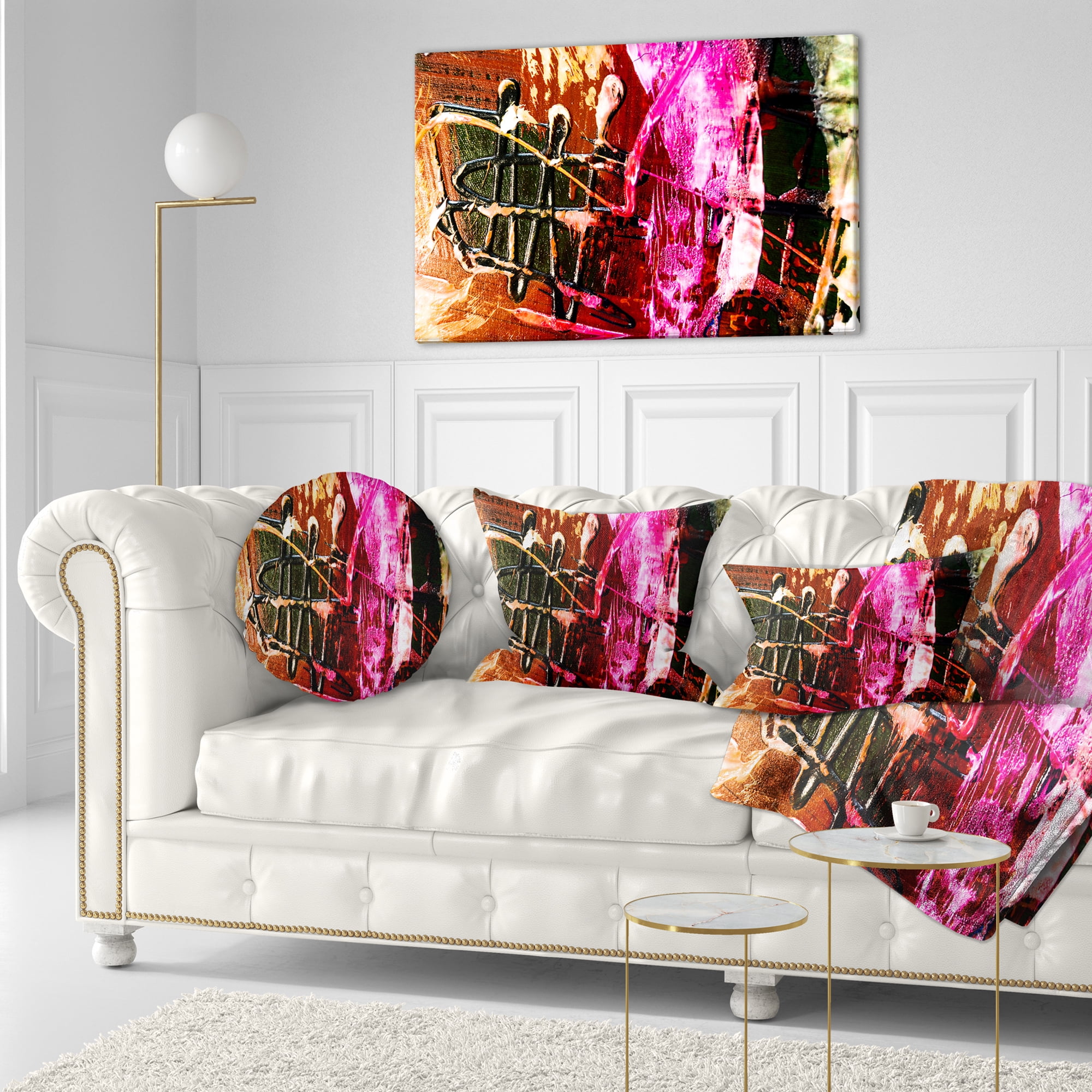 Designart Structure Abstract Art - Abstract Throw Pillow - 12x20