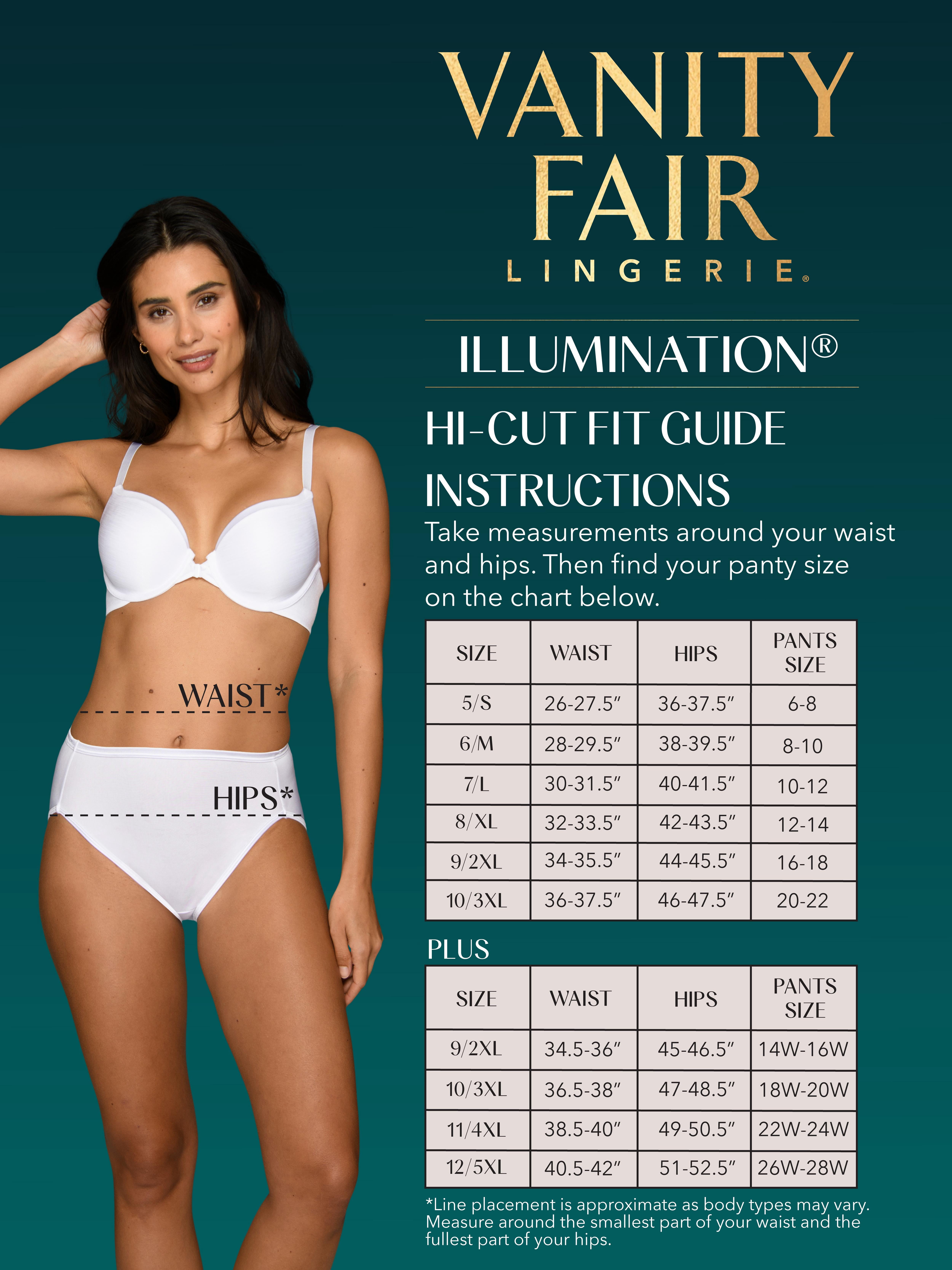 Vanity Fair Lingerie Women's Illumination Hi-Cut Panties, Silky Stretch Underwear, Multipacks, Sizes M - 3XL