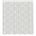 thumbnail image 3 of Ambesonne Paisley Shower Curtain, Abstract Flowers Leafs, 69"Wx84"L, Grey and White, 3 of 3
