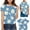 Blue, variant on OGLCCG Girls Summer T Shirts Floral Printed Short Sleeve Crew Neck Shirts Dressy Casual Blouses for Kids Teens Size 3-14 Years