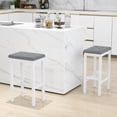 thumbnail image 3 of Topbuy Upholstered Bar Stools Set of 2 Counter Height Stools with Button-tufted PVC Leather Seat & Sturdy Footrests Gray & White, 3 of 7