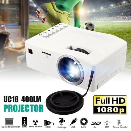 UNIC HD 400LM Mini Portable Movie Game Video Projector Home Multimedia LED Home Theater Cinema USB TV HDM SD AV AUX for PS4/XBOX/TV BOX Fire TV