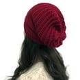 thumbnail image 4 of Resicozy Winter Hats for Womens Oversized Warm Solid Color Knitted Hat Style Stretch Fashion Ribbed Red 18 In, 4 of 4