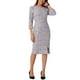 thumbnail image 1 of Vestido de trabajo de mujer Inspire Chic de tweed, cuello barco, manga 3/4, largo hasta la rodilla, XS, blanco y púrpura, 1 of 6