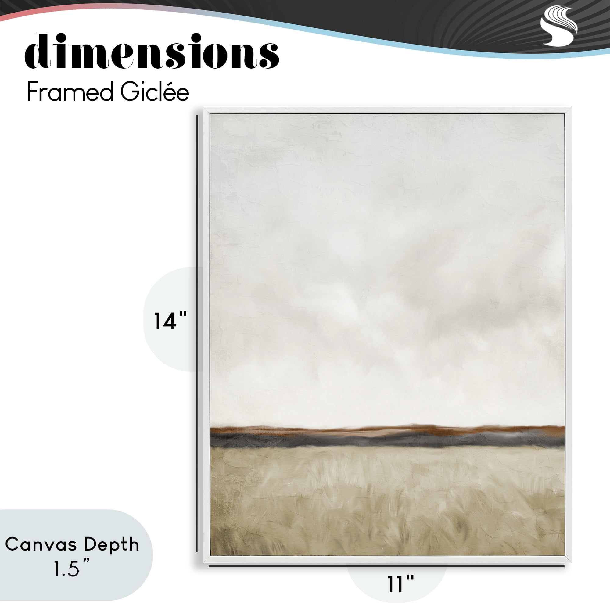 Stupell Industries Distant View in Neutrals White Framed Giclee Art, design by Kim Allen