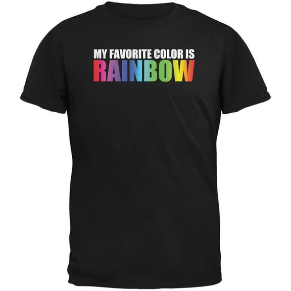 Rainbow Favorite Color LGBT Black Adult T-Shirt - Medium