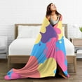 thumbnail image 5 of ZICANCN Colorful Flower Anti-Pilling Flannel Bed Throw Blankets - Couch-Ultra-Soft Micro Fleece Sofa Bed Camping Travel Blanket for Adults 80"x60", 5 of 8