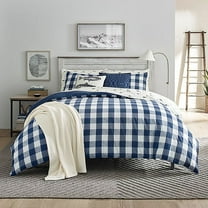 Eddie Bauer Lakehouse Plaid 3-Piece Reversible King Duvet Set in Blue