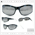 thumbnail image 2 of Color Camouflage Metal Frame Wrap Around Oval Sport Sunglasses Blue Brown Camo - Silver Mirror, 2 of 8