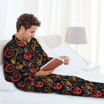 thumbnail image 6 of Naloa Compass And Mountains In Bicycle Wheels1 Men’s Pajamas Set - Long Sleeve Button Down Sleep Shirt and Pajama Bottoms Sleepwear Set-X-Large, 6 of 7
