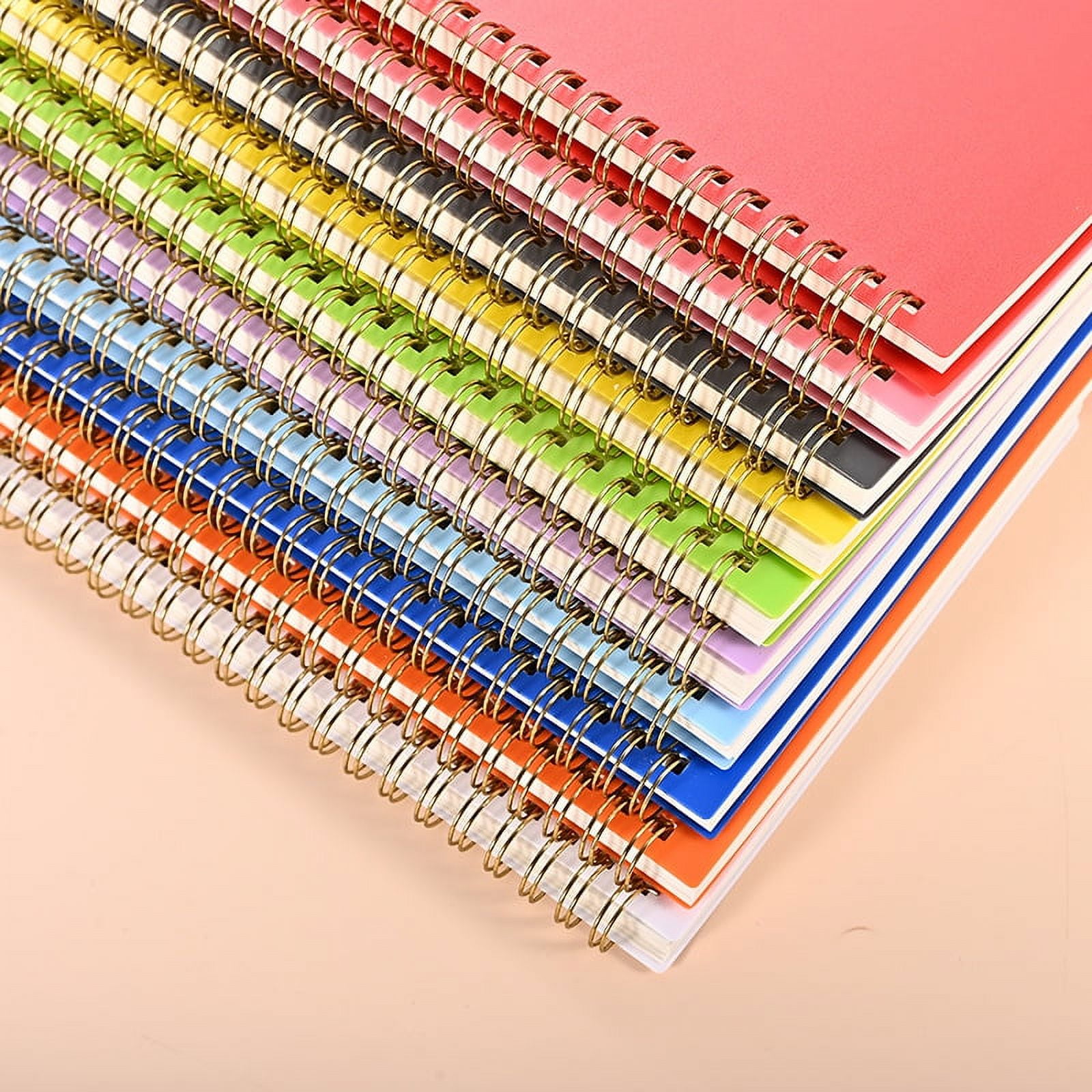 ERDOUY 6 Packs Spiral Notebook - A5 Lined Cute Notebook Inches Plastic Waterproof Cover, 60 Sheets/120 Pages - Journals for Study and Notes，Red