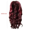 thumbnail image 3 of Wig with Bangs, Wigs for Women, Wig Women's Wine Red Long Curly Hair Large Wig Headcover 60cm, 3 of 9