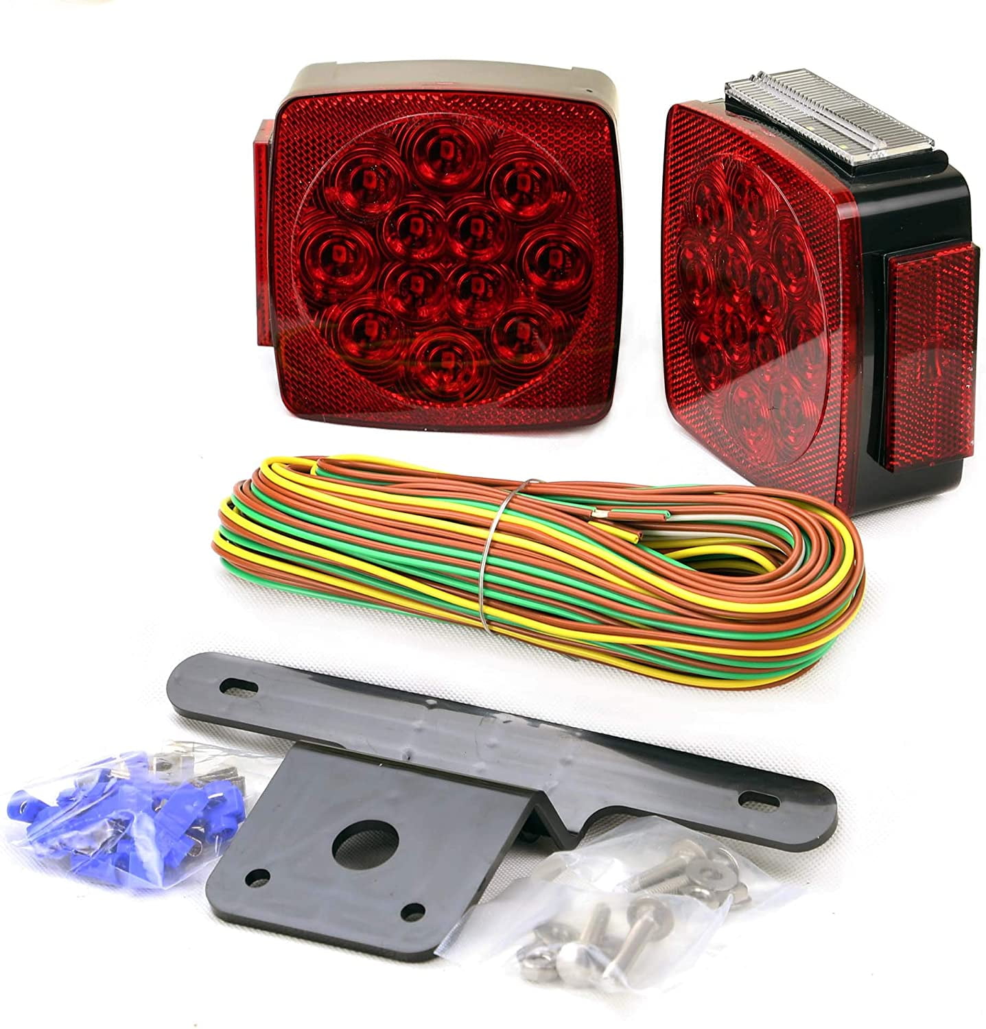 LIBRA Trailer Slim LED Submersible Square Tail/Side Light Kit for Under 80' Wide Trailer