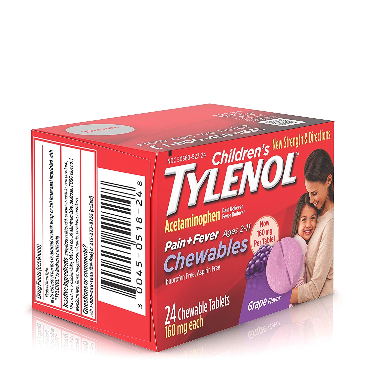 TYLENOL Chewable Tablets Grape Flavor 24 ct.