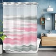 thumbnail image 2 of No Hook Shower Curtain with Snap in Liner, Pink Grey Mottled Texture Seamless Waterproof Fabric Bathroom Curtain Mesh Top Window, Gradient Abstract Art Shower Curtains 72x84in, 2 of 9