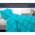 thumbnail image 2 of SGI Alaskan King Diamond Ruffle Comforter Set Microfiber 3 Piece Turquoise Blue, 2 of 5