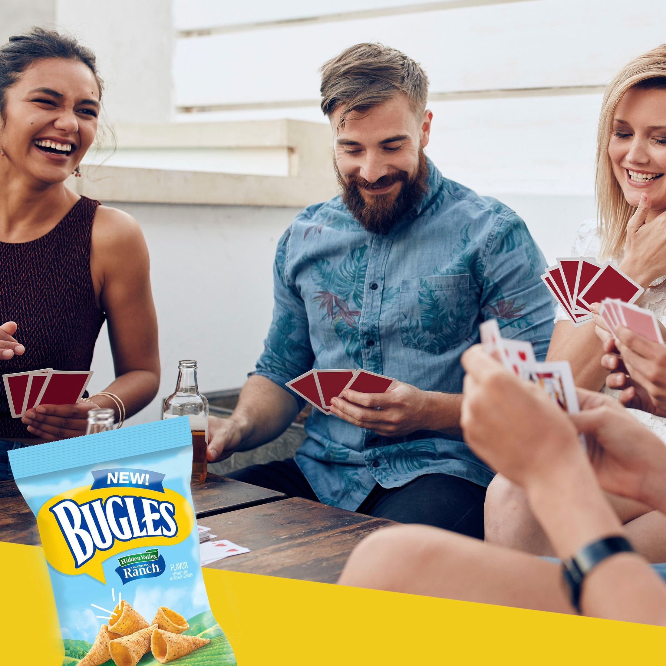 (3 pack) Bugles Crispy Corn Snacks, Hidden Valley Ranch Flavor, Snack Bag, 14.5 oz