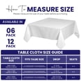 thumbnail image 6 of Linteum Textile Supply White Polyester Tablecloths - Wrinkle Resistant Square Table Covers, 52 x 52 in - Perfect for Parties, Weddings, Kitchens, Restaurants (2 Pack), 6 of 7