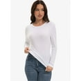 thumbnail image 3 of Womens Long Sleeve Stretch Crew neck T-Shirt Fitted Casual Basic Tops, 3 of 6