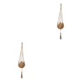 thumbnail image 4 of Bewildely Colgador de plantas de ganchillo de yute hecho a mano de fibra Amplia aplicación Durable No es fácil de romper Cesta degradable 120g cesta 120g 101.6 cm 2Conjunto, 4 of 6