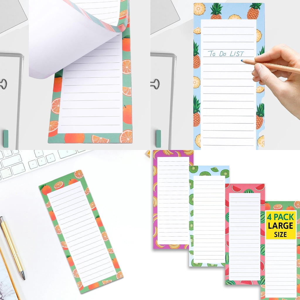 8 Pcs Magnetic Note Pads Grocery List Magnet Pad Writing Pad Magnetic Memo Pads for Study Note and Daily Memos