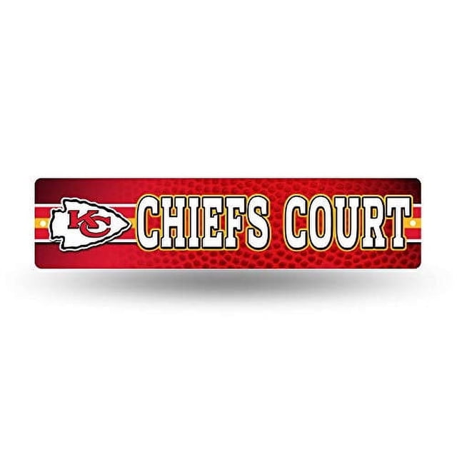 Rico Industries NFL Kansas City Chiefs 16 pulgadas Señal de Calle de Plástico Decorativa, 3.75 x 16 pulgadas