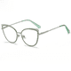 thumbnail image 5 of Gafas anti-luz azul gafas retro ojo de gato montura gafas planas con gafas montura de gafas ópticas de marea metálica europea y americana, 5 of 5