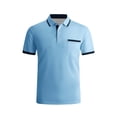 thumbnail image 4 of S-5X Plus Size Golf Shirts for Men with Pocket Big & Tall Short Sleeve T-Shirts Mens Pullover Button Collared Business Casual Tees Tops Fathers Gifts, 4 of 5
