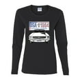 thumbnail image 2 of Wild Bobby, Ford Mustang Country USA 1964 Vintage American License Plate, Cars and Trucks, Women Graphic Long Sleeve Tee, Black, Small, 2 of 4