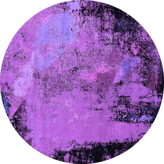 Ahgly Company Indoor Round Oriental Purple Industrial Area Rugs, 5' Round