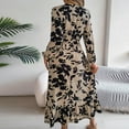 thumbnail image 6 of PuLe Long Sleeve Dress for Women Fall Floral Vacation Dresses for Women 2024 Trendy V-Neck Ruched Long Sleeve Dress Casual Fashion Boho Dresses for Summer, 6 of 8