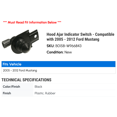 thumbnail image 2 of Hood Ajar Indicator Switch - Compatible with 2005 - 2012 Ford Mustang 2006 2007 2008 2009 2010 2011, 2 of 2