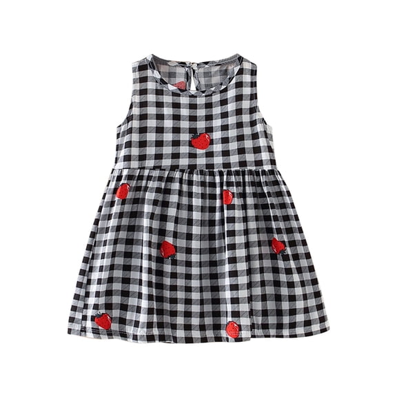 Odeerbi Girls Dress Baby Girls Clothes Summer Toddler Sleeveless Dress Graphic Print Children's Clothing Multicolor