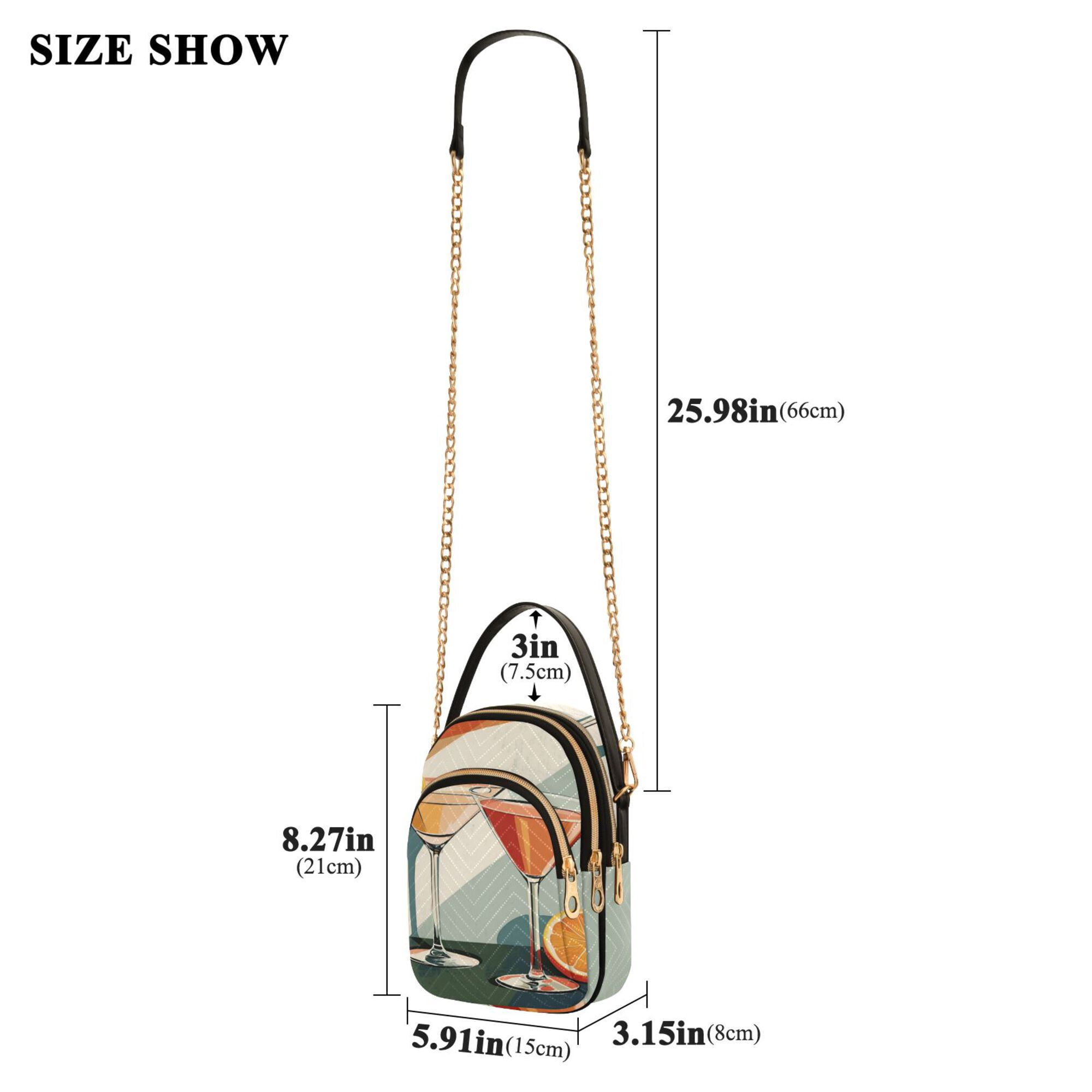 FORMRS Crossbody Bag for Women Quilted Travel Shoulder Cell Phone Purse with Chain Strap Handbag, Mid Century Orange Juice