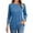 Blue, variant on Summer Fashion Plus Size 3/4 Sleeve Tops for Women Printing Casual Round-Neck Blouse