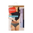 thumbnail image 2 of Hanes Women's Pure Comfort Hipster Underwear, Organic Cotton, 6-Pack Assorted 6, 2 of 7