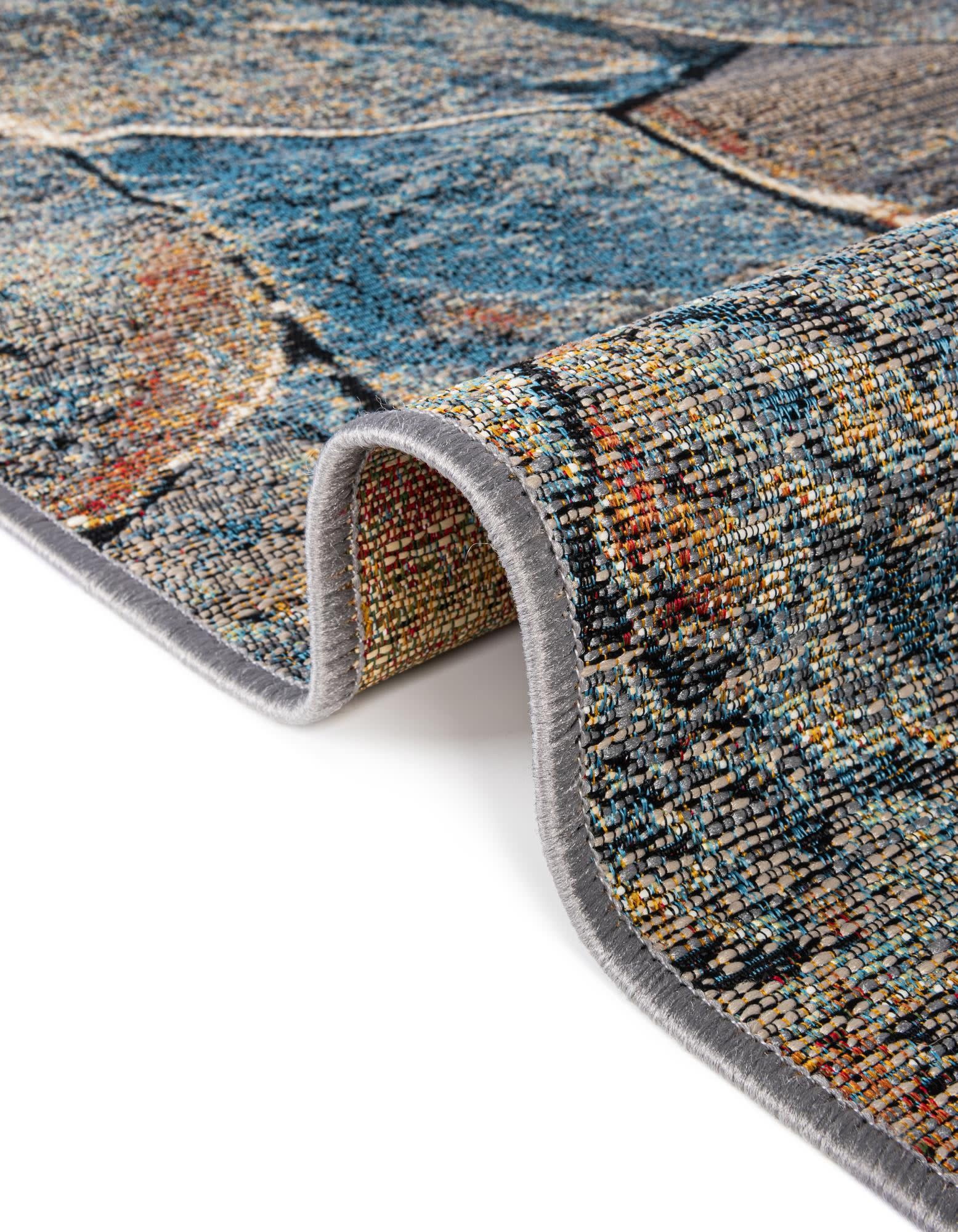 Unique Loom Outdoor Modern Collection Area Rug - Zephyr (5' 1" x 8' Rectangle Multi/Brown)