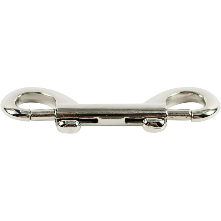 Heavy - Duty Nickel - Plated 3-3/8 Double Ended Snap Hook Double Swivel  Snap Clip 