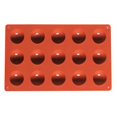 thumbnail image 2 of Molde de Silicona Rectangular Semi Macarena para Hornear de Media para Chocolate Pastel Gelatina 15 agujeros rojo, 2 of 8