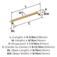thumbnail image 5 of Amerock Ballard 8-13/16 inch (224mm) Center-to-Center Champagne Bronze Cabinet Pull, 5 of 6